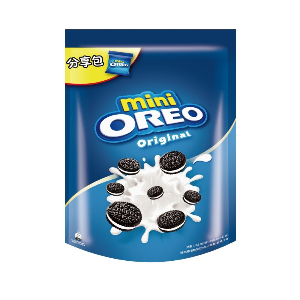 （箱購）迷你奧利奧巧克力夾心餅乾-香草/巧克力_163.2gx16入/箱