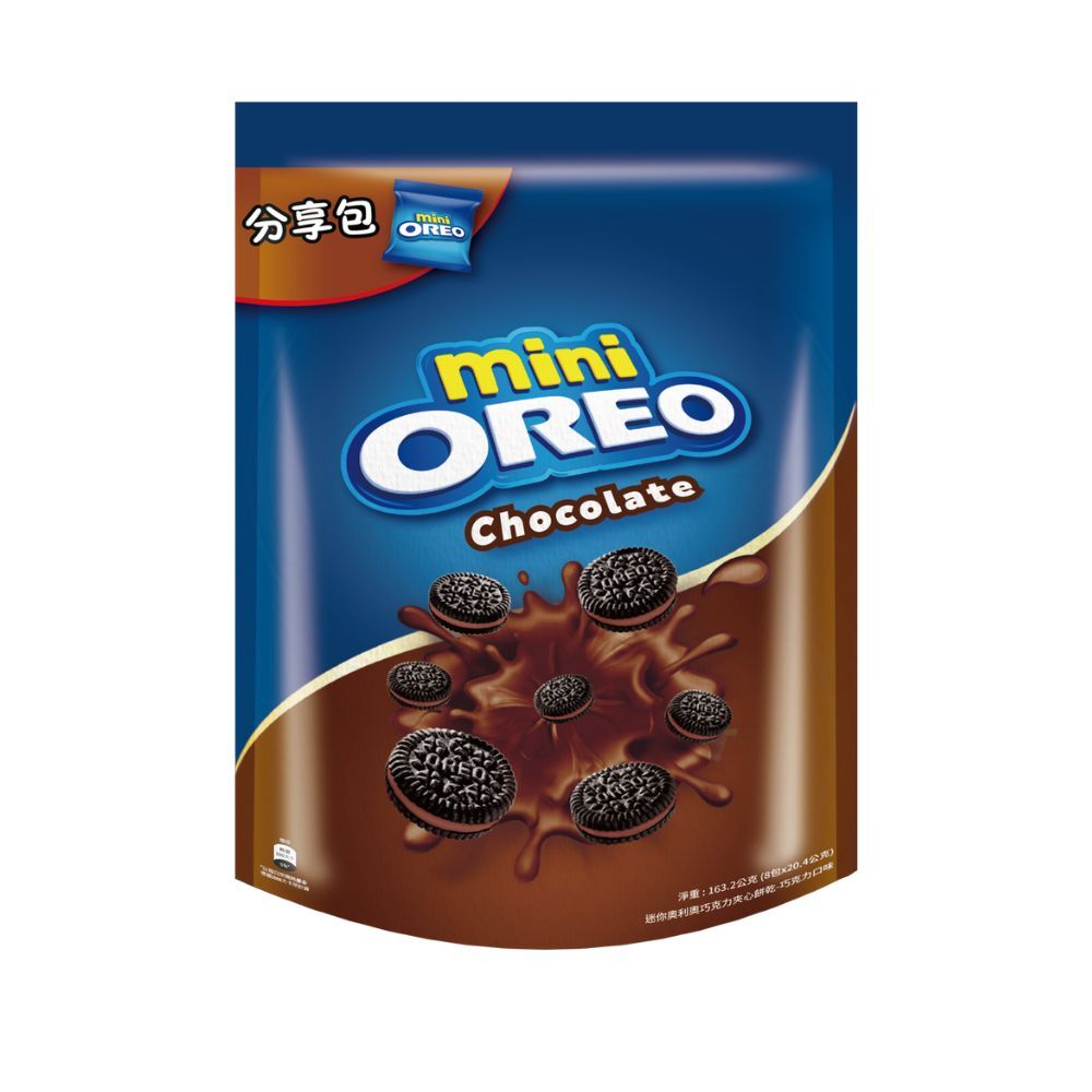 （箱購）迷你奧利奧巧克力夾心餅乾-香草/巧克力_163.2gx16入/箱
