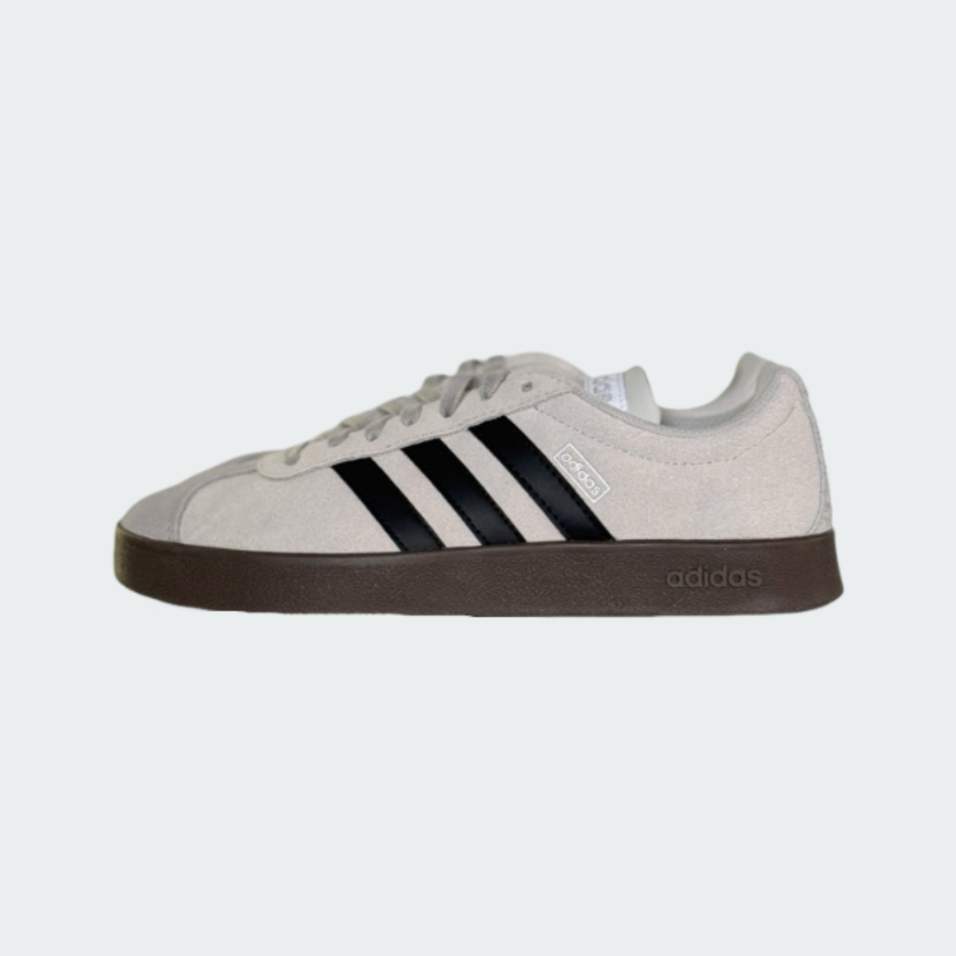 Adidas Neo VL Court 米灰色 黑色 麂皮 焦糖底 德訓鞋 JR2560