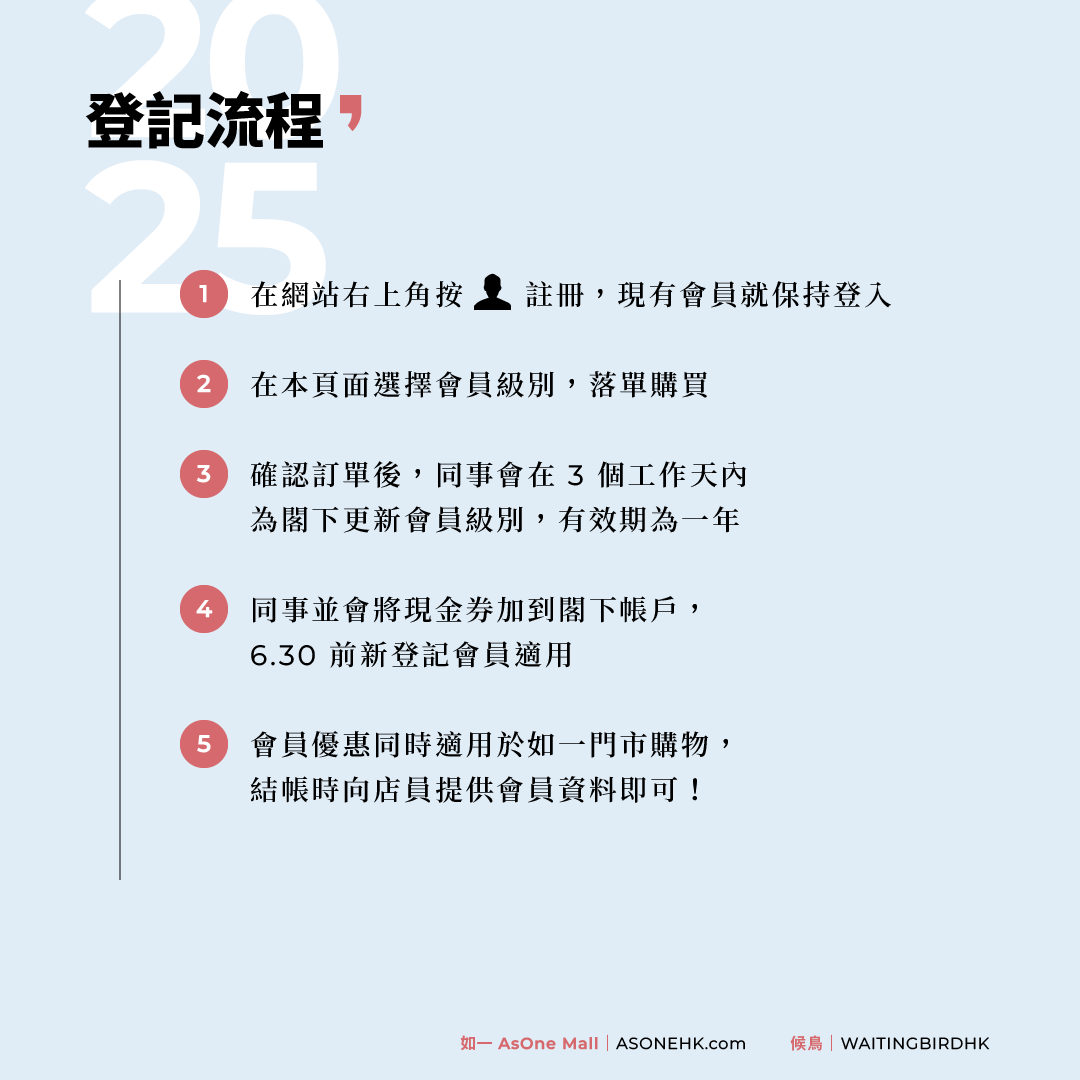 如一會員計劃｜2025 年續會時間又到喇！