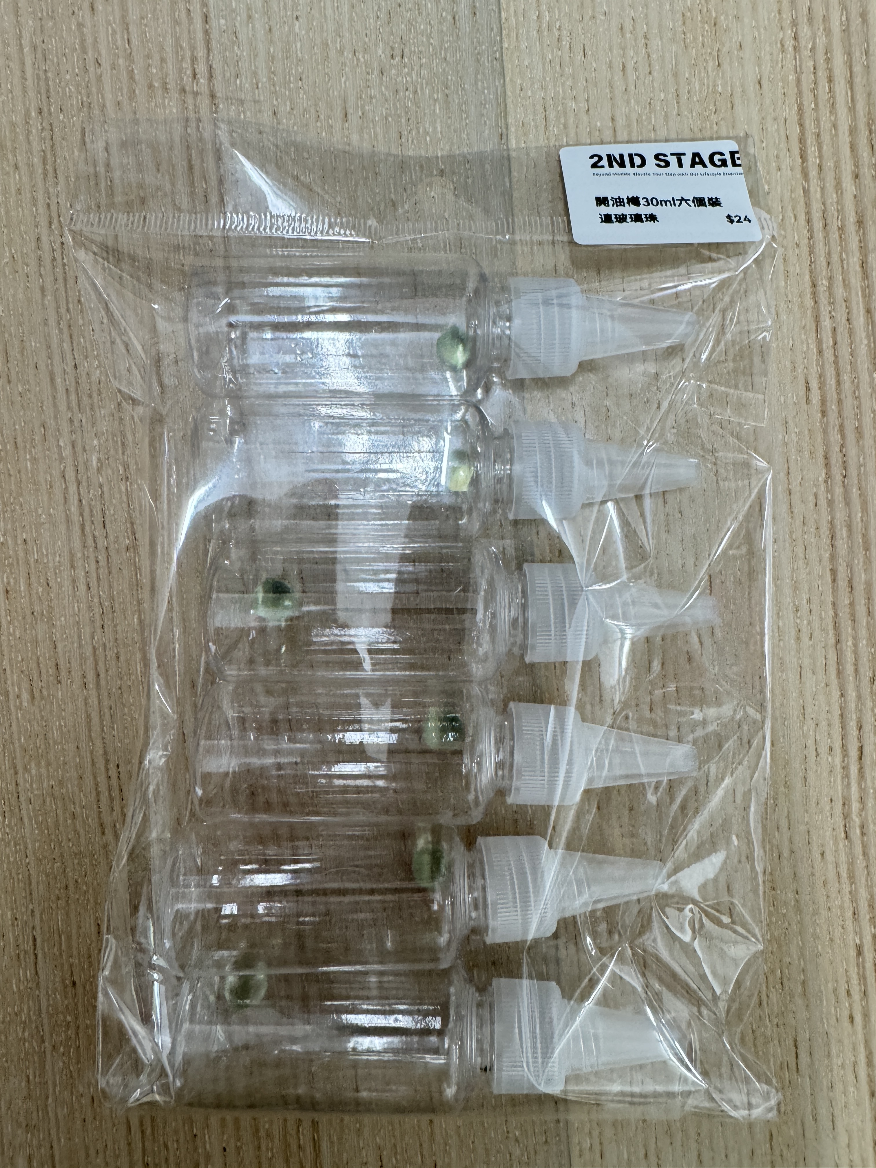 尖嘴調色樽30ml連玻璃珠六個裝