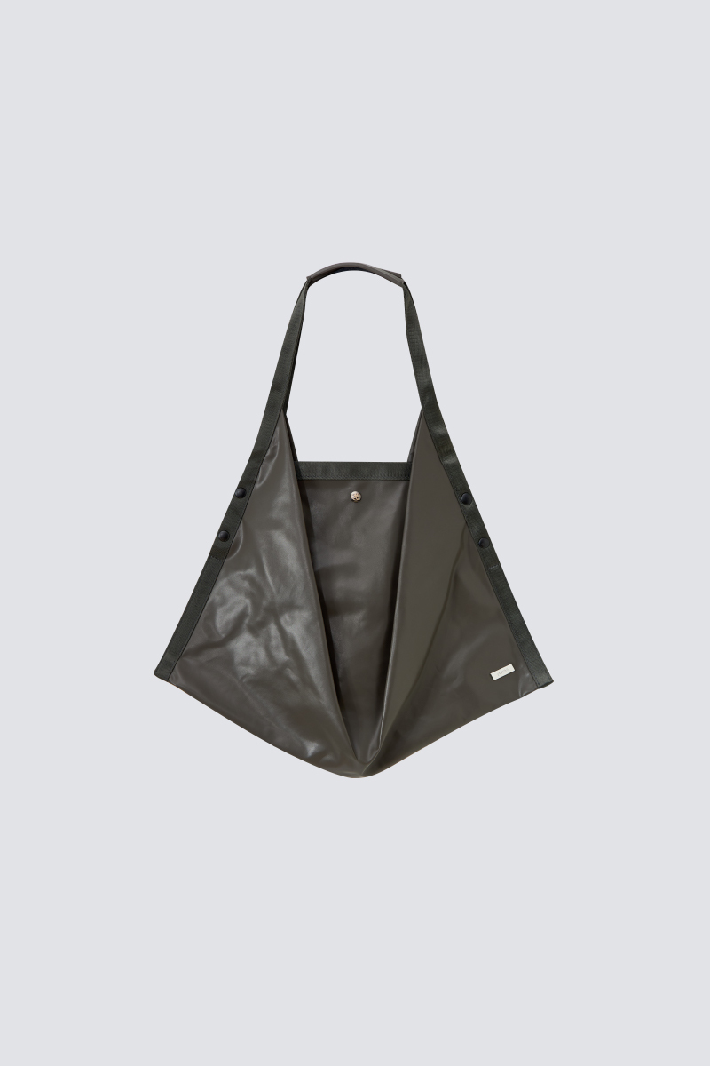 Leather handle Nylon Shoulder Bag｜Hojicha｜Hong Kong Original Design