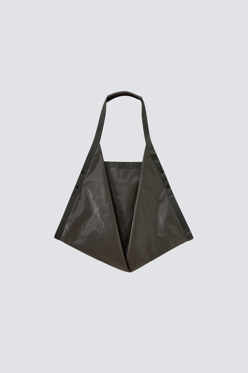Leather handle Nylon Shoulder Bag｜Hojicha｜Hong Kong Original Design