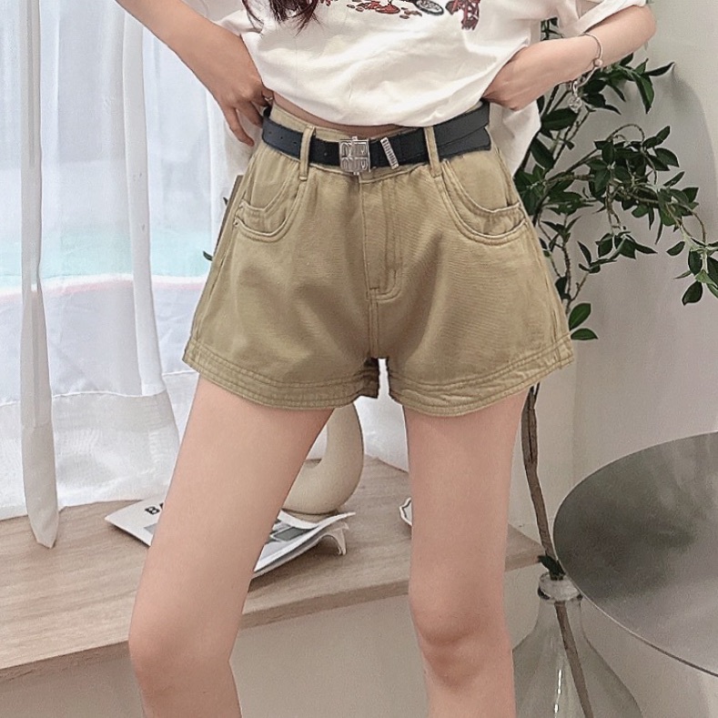 修身A字版牛仔短褲/二色