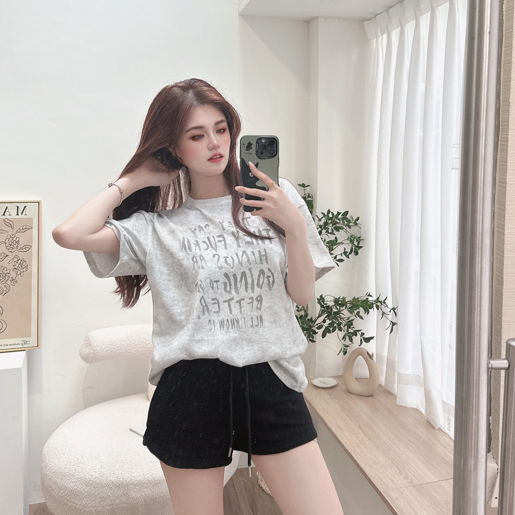 水染字母寬鬆圓領TEE/二色