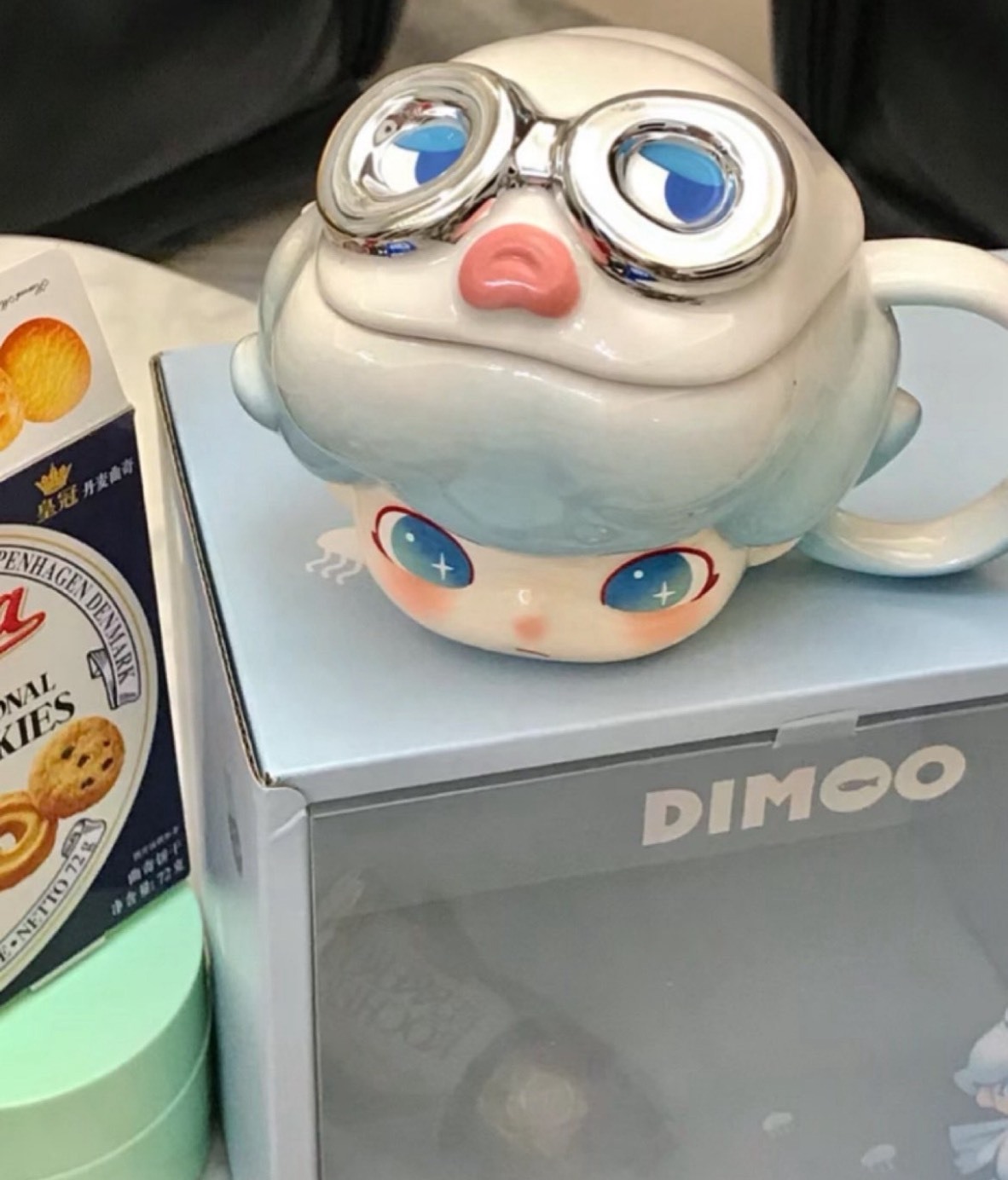 POP MART DIMOO 飛魚杯 330ml｜藍色馬克杯 潮玩陶瓷水杯