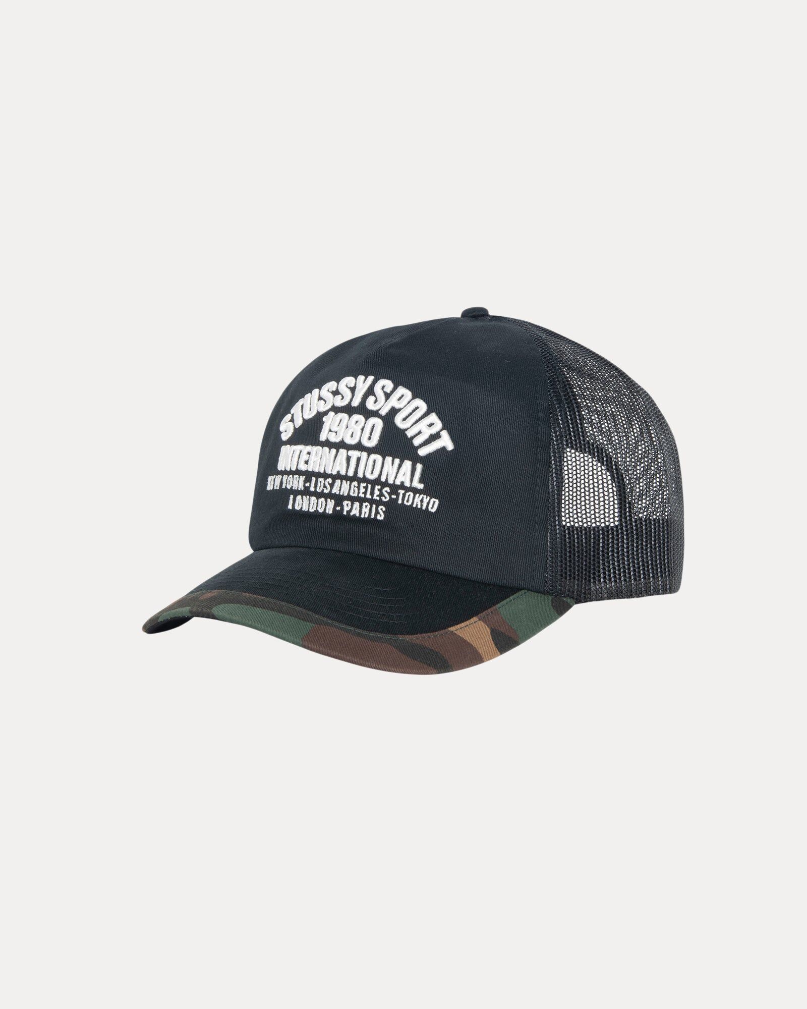 2025SS STUSSY TRUCKER INTERNATIONAL SNAPBACK 迷彩 拼接 Y2K 網帽 帽子 現貨 1311177