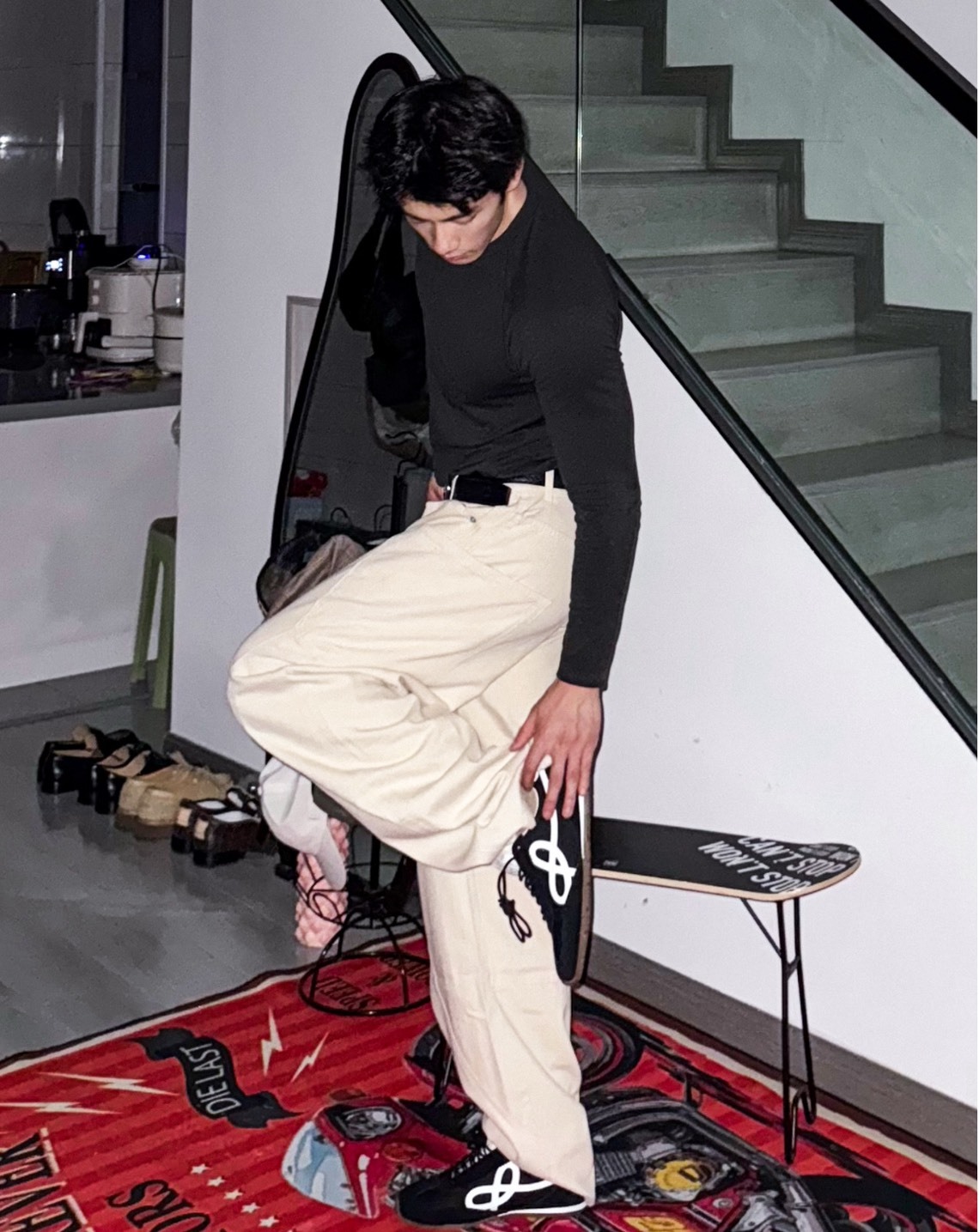 WE FLOWER 小花鞋 瑪瑙黑｜舒適百搭時尚休閒鞋 男女同款