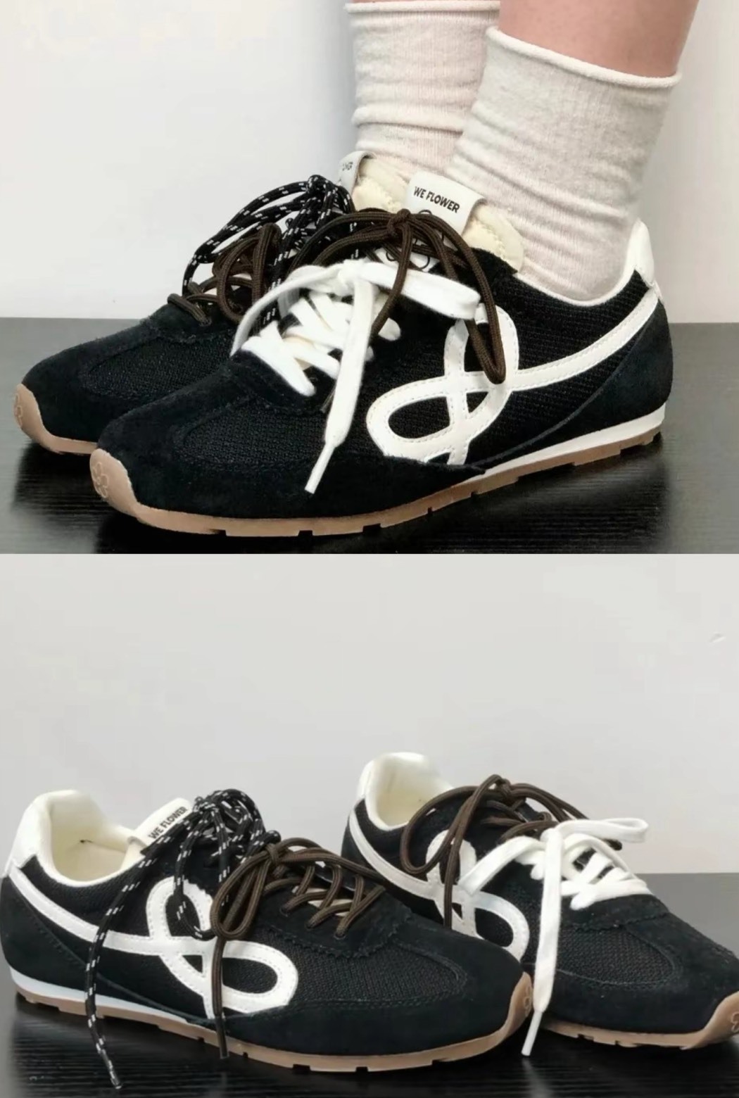 WE FLOWER 小花鞋 瑪瑙黑｜舒適百搭時尚休閒鞋 男女同款