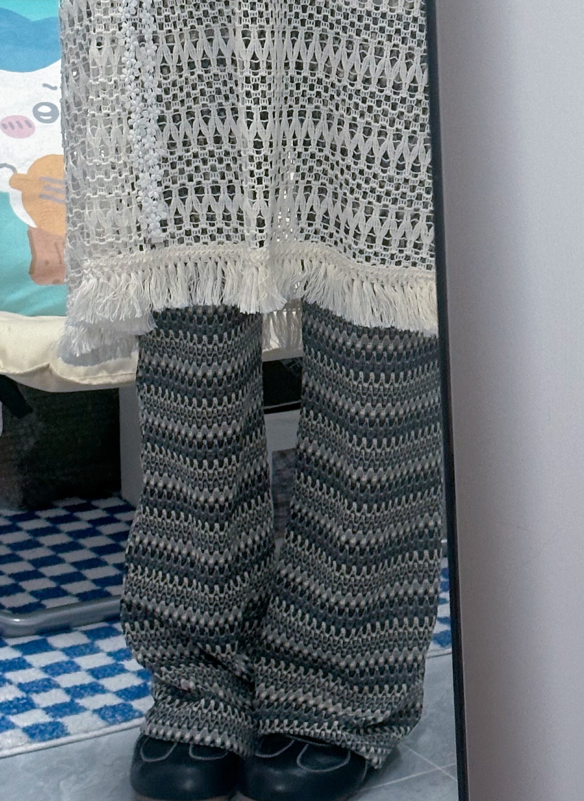 黑白灰休閒直身褲