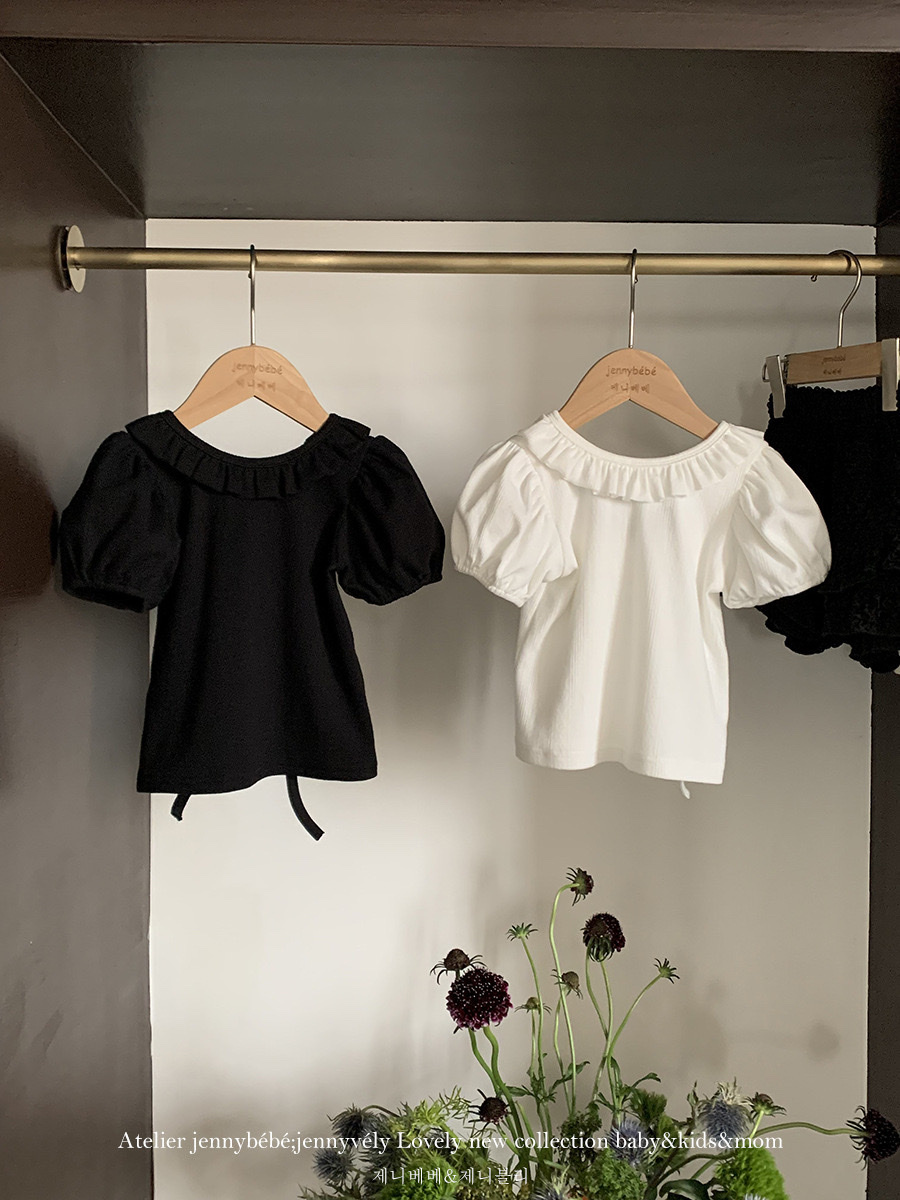 可愛花邊露背上衣