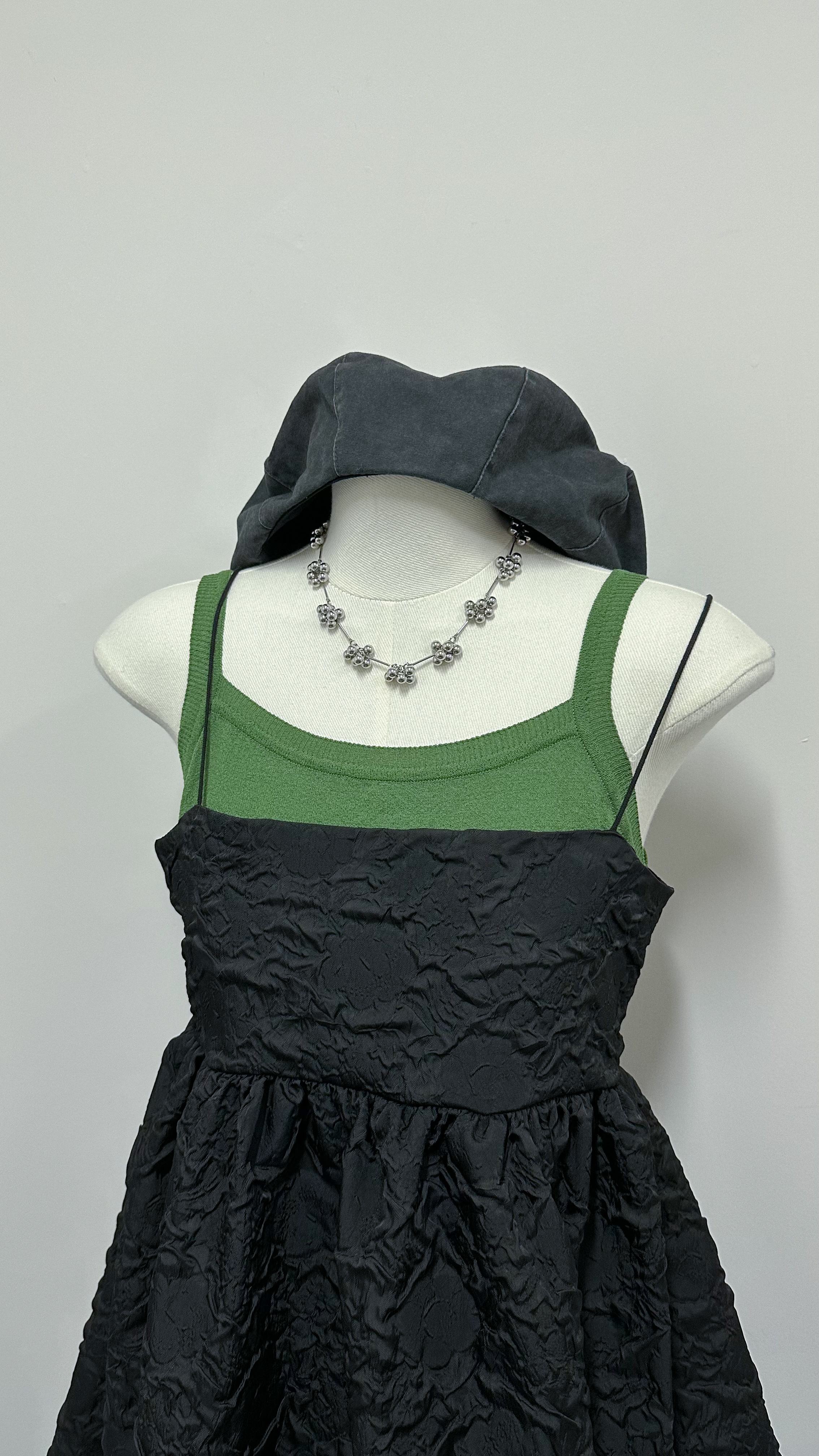 吊帶冷背心(綠/白)