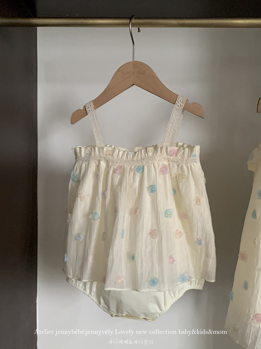 姐妹裝_馬卡龍花朵包屁衣/洋裝