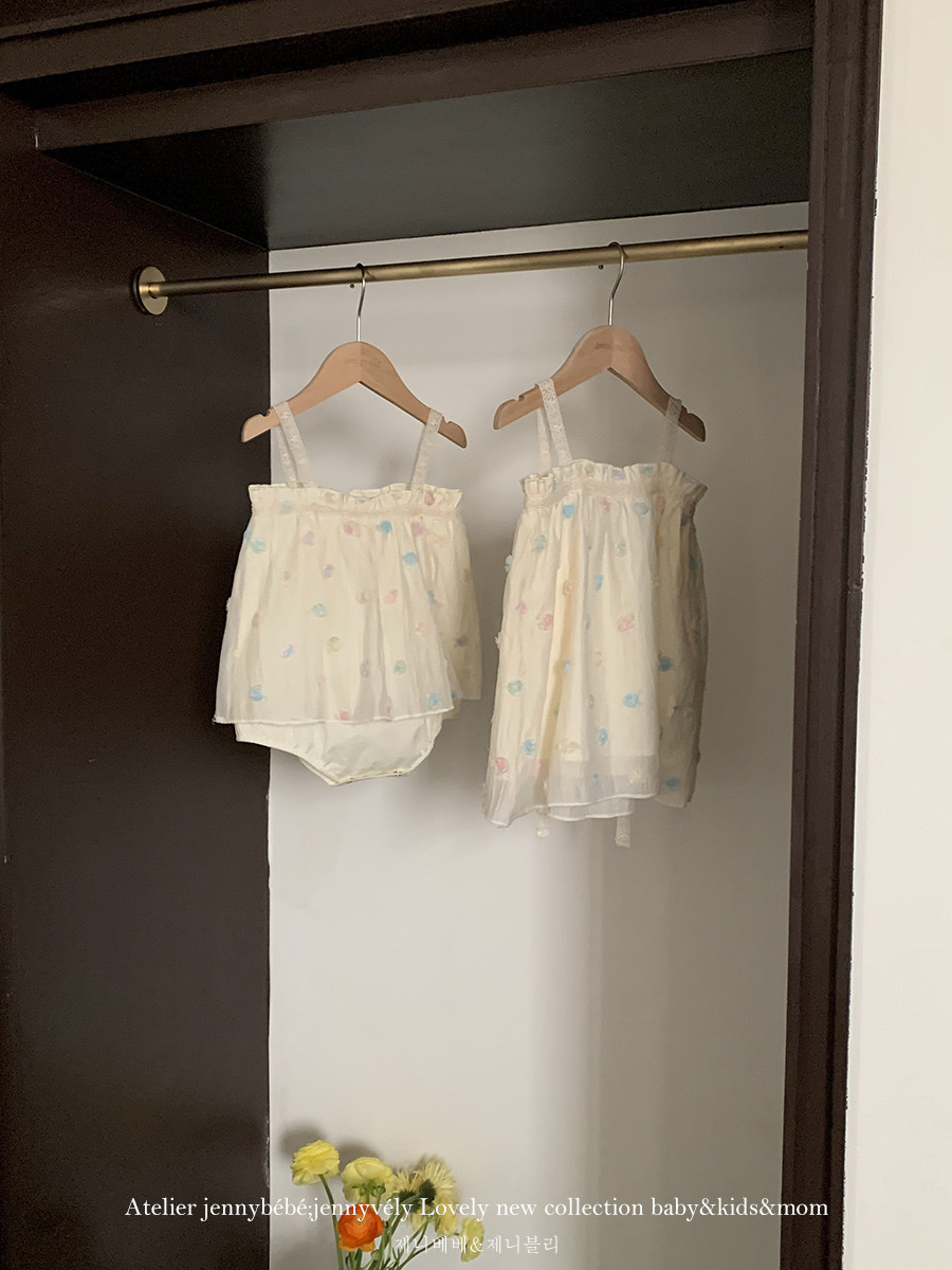 姐妹裝_馬卡龍花朵包屁衣/洋裝