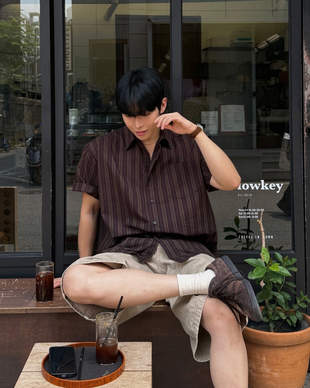 羅特條紋短袖襯衫