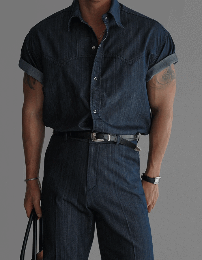 涼爽永恆粗紋西部襯衫