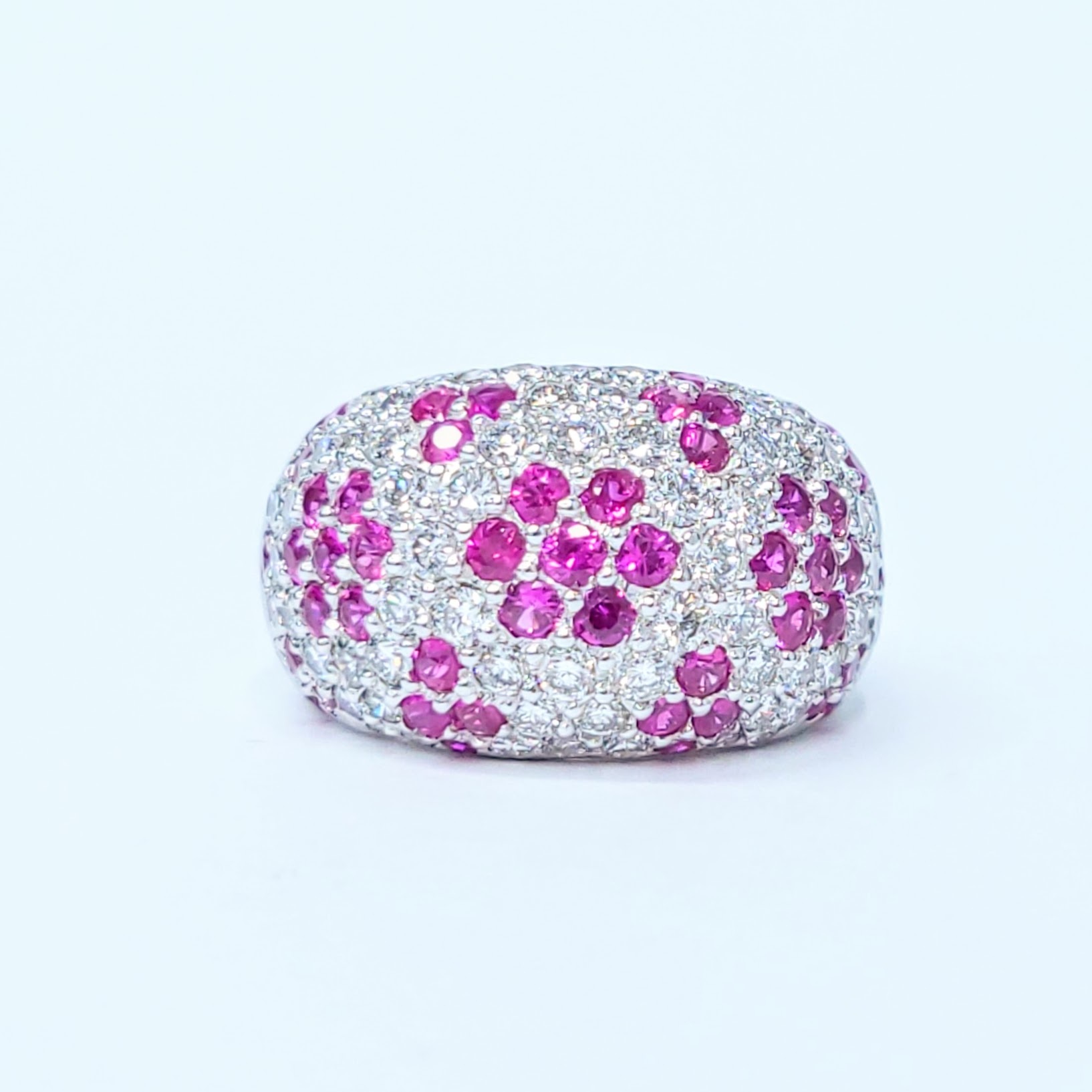 18K White Gold 1.00ct Ruby and Diamond Ring