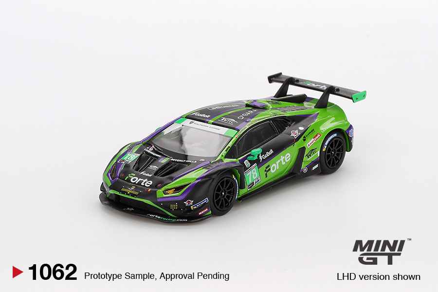 【預訂】Mini GT 1062 Lamborghini Huracán GT3 EVO2 #78 Forte Racing 2024 IMSA Daytona 24 Hrs