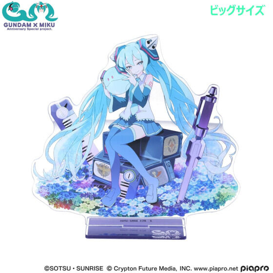 234922 Pbandai 預訂 2025/10月 ガンダム45周年 × 初音ミク ビッグアクリルスタンド 初音ミク × ダブルオーガンダム 大size