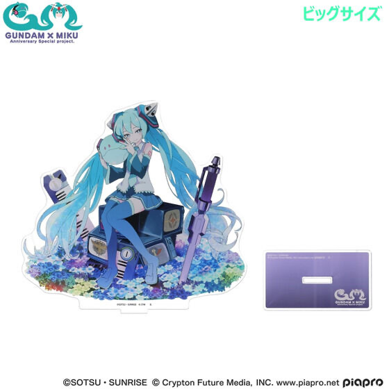 234922 Pbandai 預訂 2025/10月 ガンダム45周年 × 初音ミク ビッグアクリルスタンド 初音ミク × ダブルオーガンダム 大size