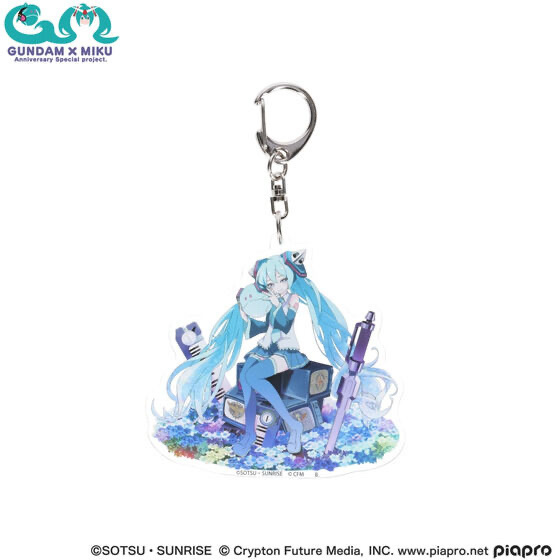 234929 Pbandai 預訂 2025/10月 ガンダム45周年 × 初音ミク アクリルチャーム 初音ミク × ダブルオーガンダム