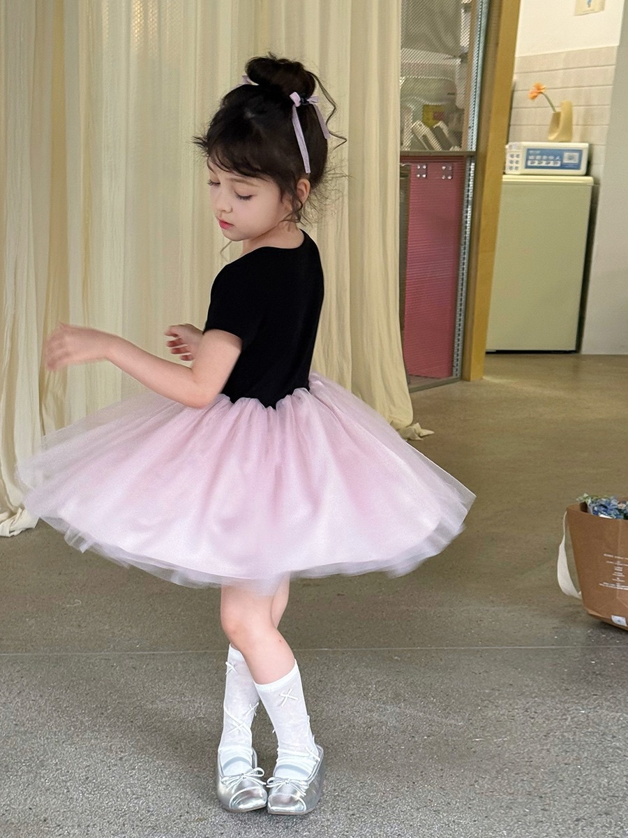 假兩件芭蕾澎澎紗裙洋裝
