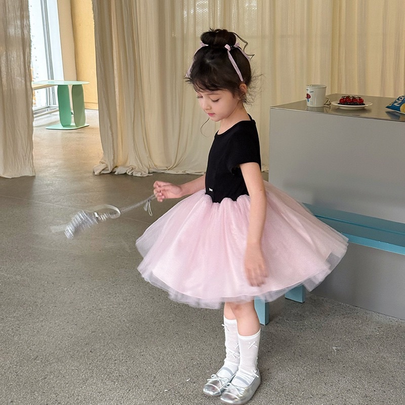 假兩件芭蕾澎澎紗裙洋裝