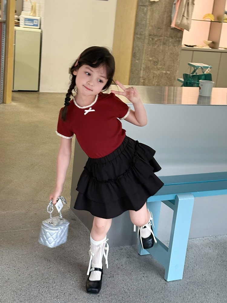 蕾絲花邊蝴蝶結上衣