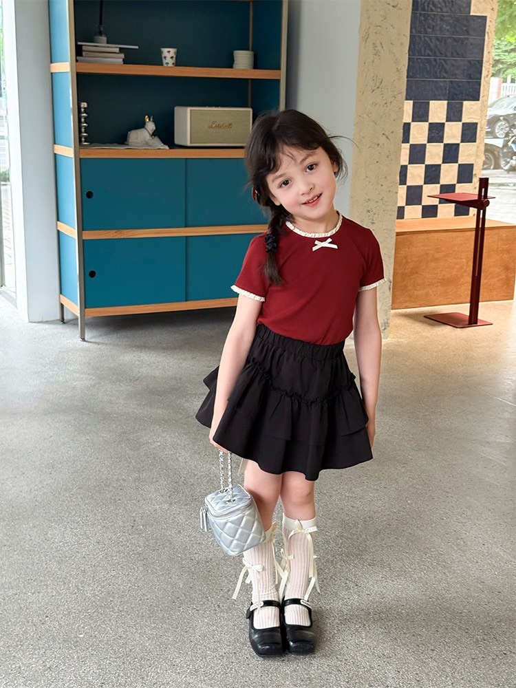 蕾絲花邊蝴蝶結上衣