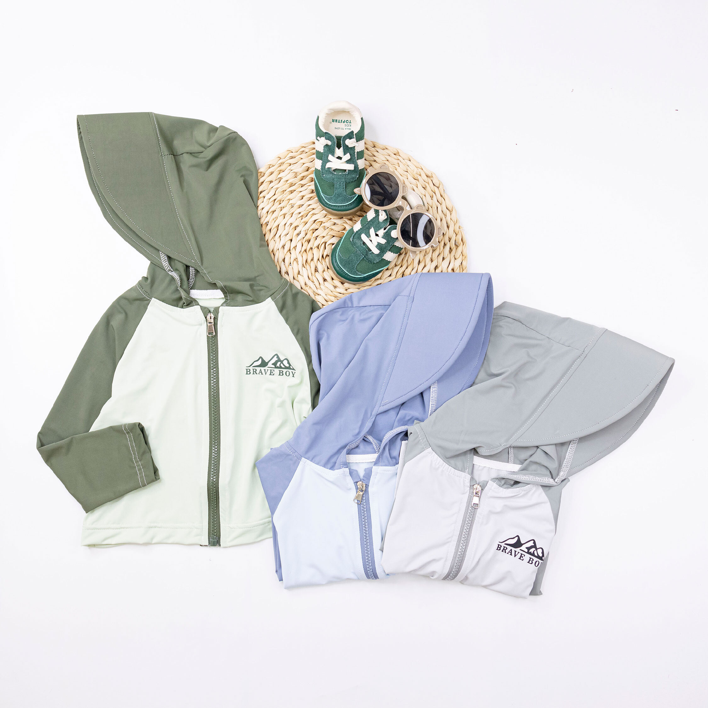 【H50479】帥氣字母小山連帽防曬外套＊三色