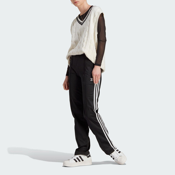 Adidas Firebird TP IL8763 女 長褲 亞洲版 運動 經典 休閒 三葉草 拉鍊口袋 穿搭 黑白