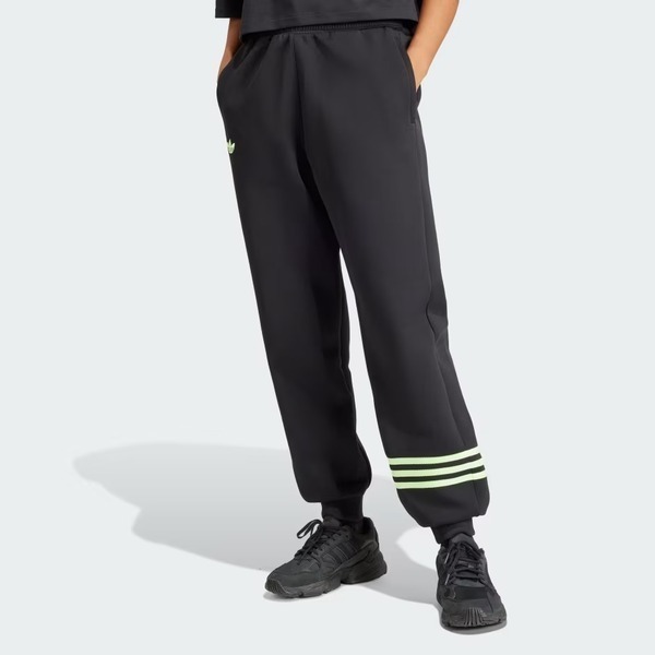 Adidas NEUCL Swtpant IU2501 女 長褲 休閒 三葉草 太空棉 舒適 穿搭 拉鍊口袋 黑綠
