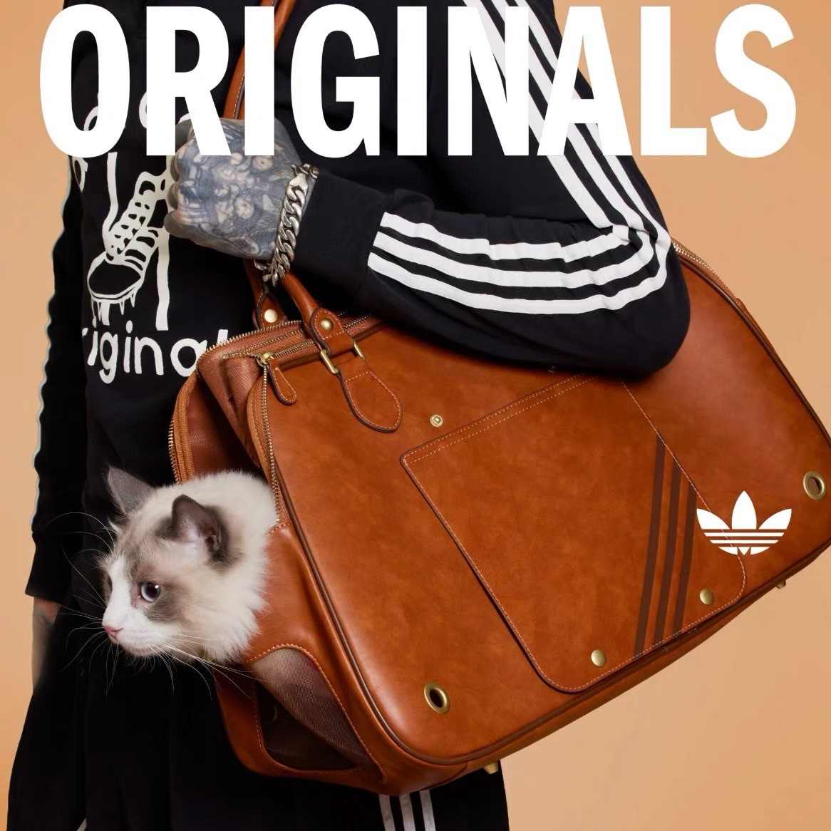 Adidas Originals 寵物外出 大空間 透氣網眼 兩色 單肩外出包 KH0139 KH0140