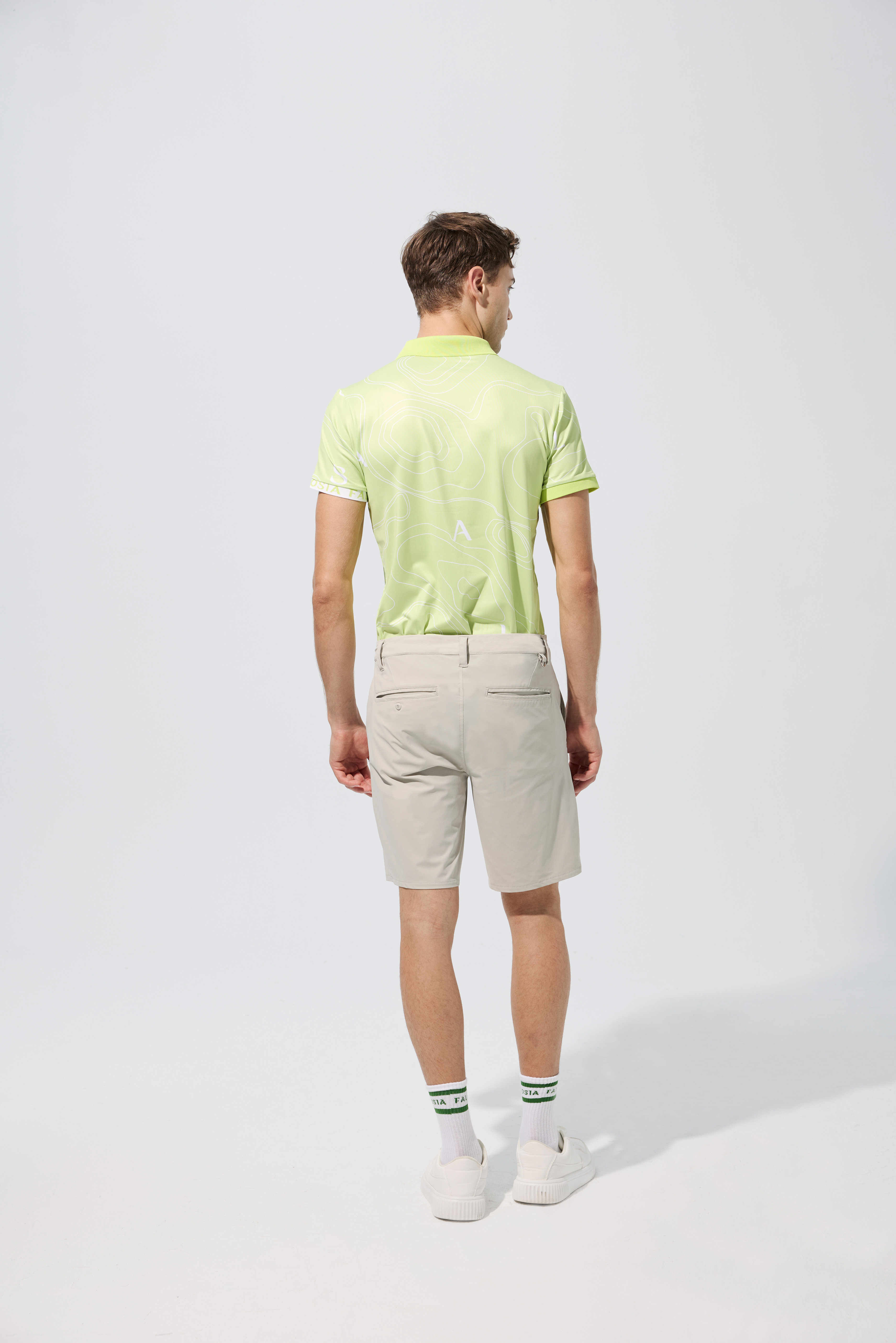 等高線字標印花男衫-陽光萊姆