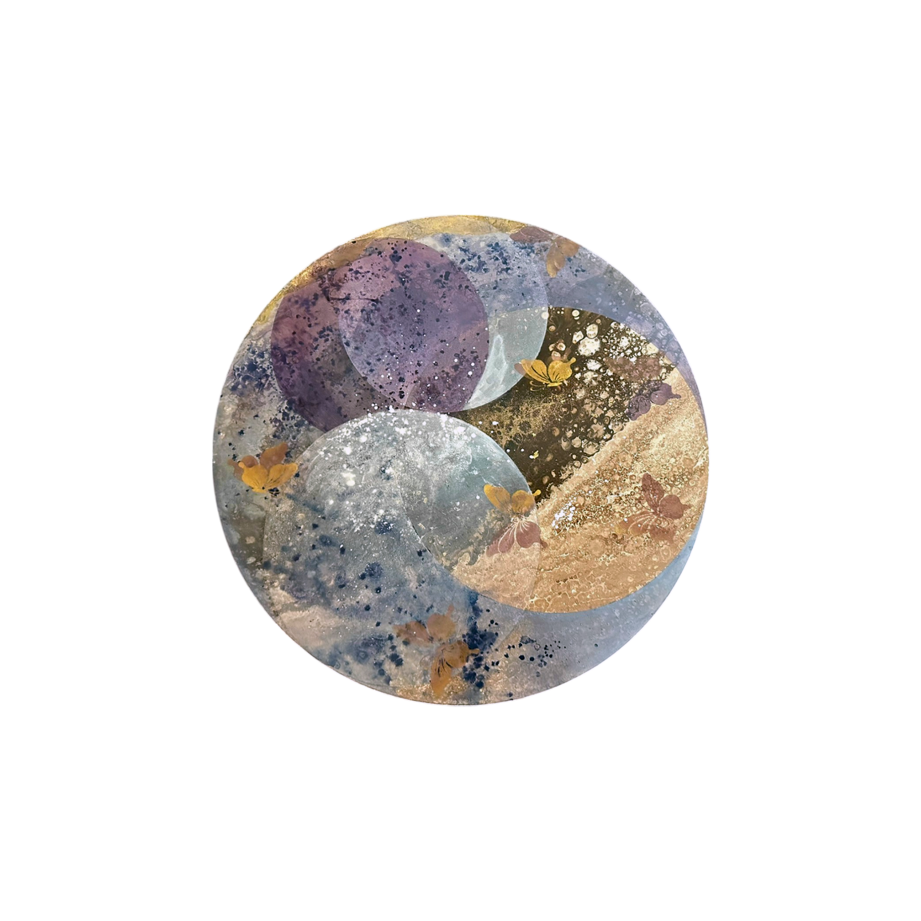 蝶舞星澤圓形畫作