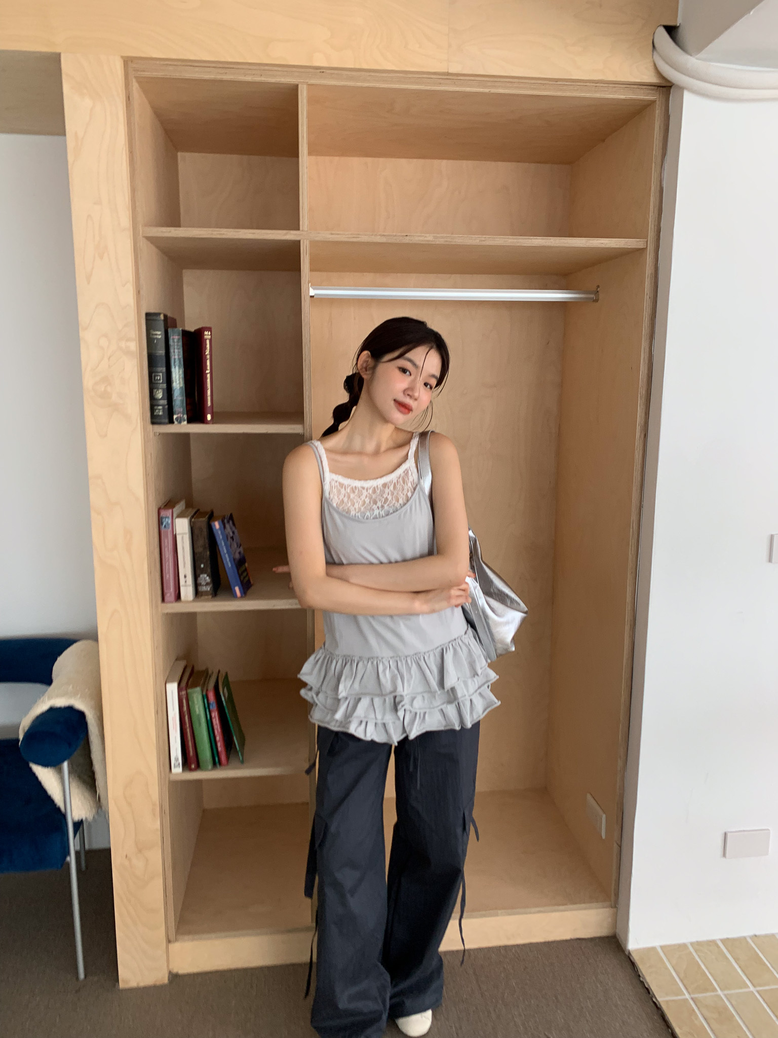 ISA_get芭蕾風! 甜妹小蛋糕擺細肩上衣洋_54091