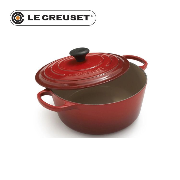 LE CREUSET 26cm 圓形琺瑯鑄鐵鍋 紅色或橙色