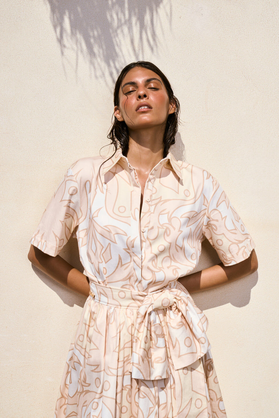 【Silvian Heach】甜美幾何短袖襯衫