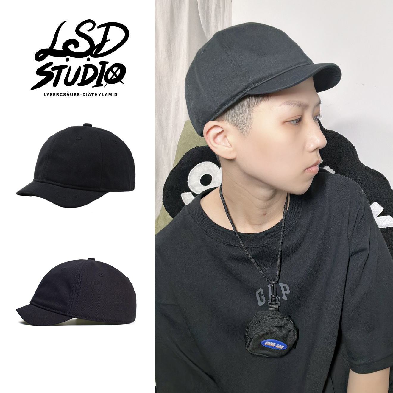 極簡 × 3公分|極短簷素面鴨舌帽【HTPC66】