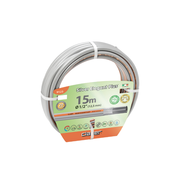 "CLABER" 意大利銀色橙線花園喉