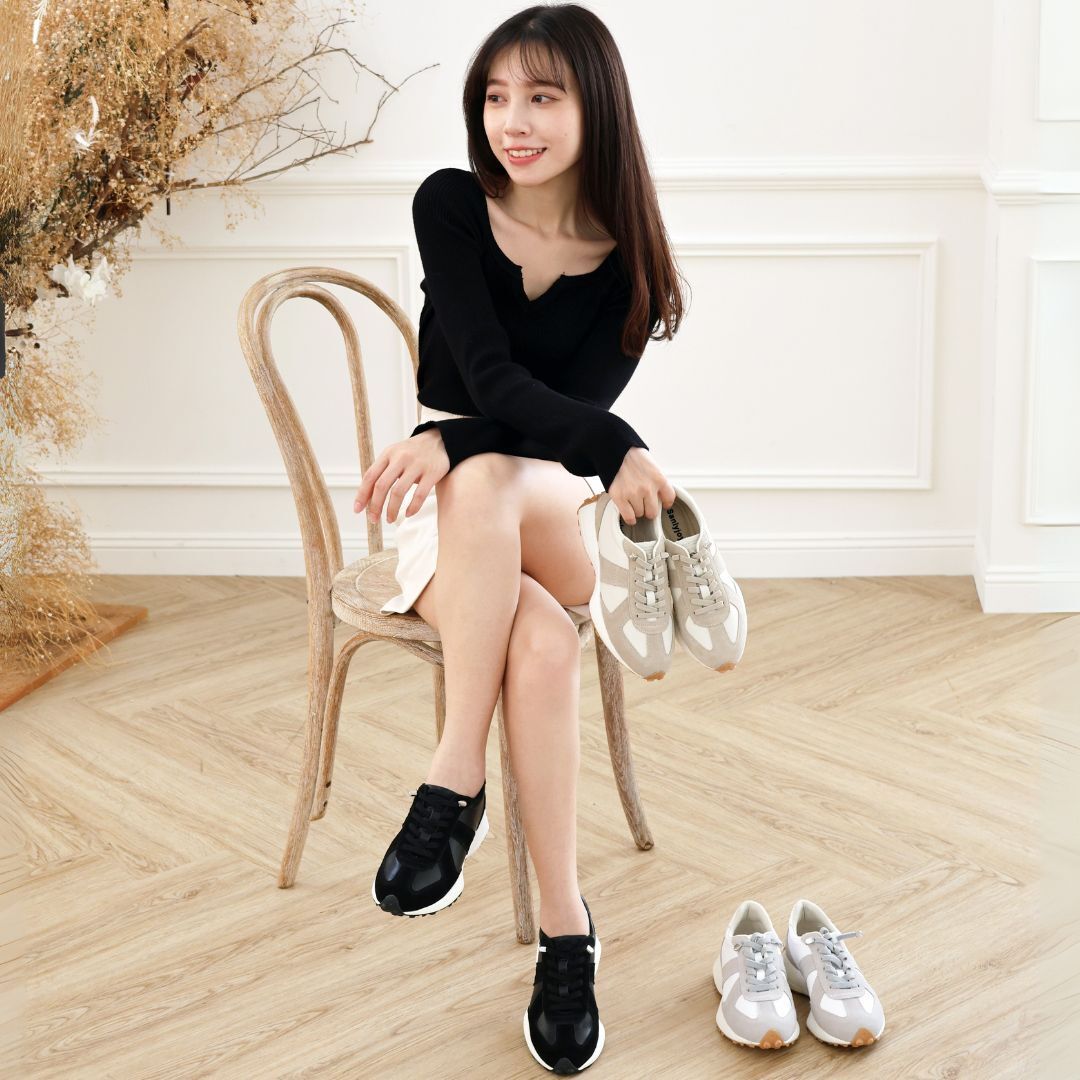 波妮・運動休閒鞋 奶茶棕(真皮女鞋/不磨腳/乳膠鞋墊)