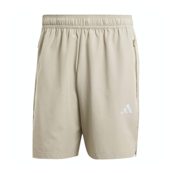 Adidas Gym+ 3S WV SHT IM7483 男 短褲 運動 訓練 健身 吸濕排汗 拉鍊口袋 反光 灰綠