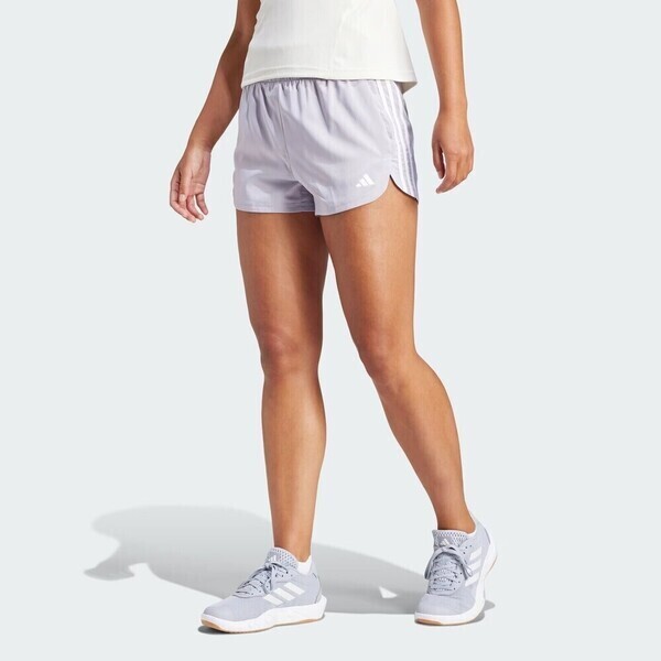 Adidas Pacer WVN High IX1064 女 短褲 運動 訓練 健身 高腰 輕盈 吸濕排汗 淺灰紫