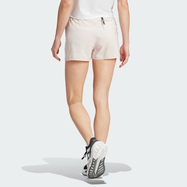 Adidas OTR B Short IX6380 女 短褲 運動 慢跑 路跑 反光 吸濕排汗 拉鍊口袋 輕量 米色