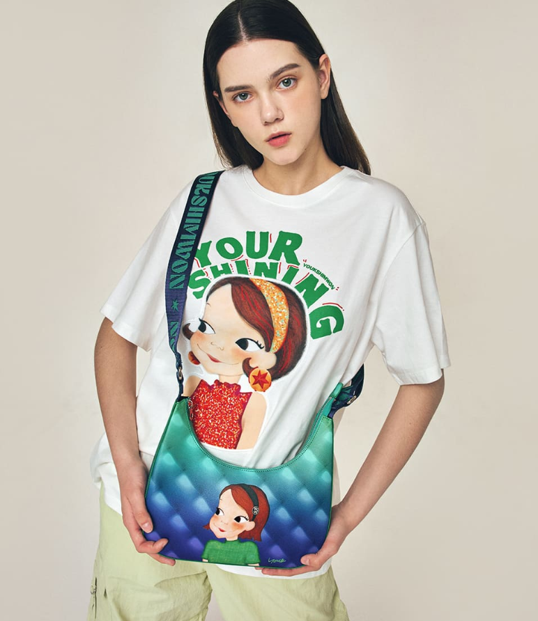 【直播】YOUK SHIM WON LL0306816 中號斜咩包 (綠色格仔)