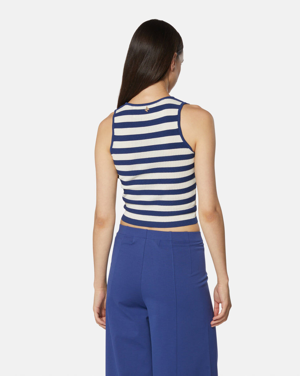 【Silvian Heach】條紋V領無袖上衣