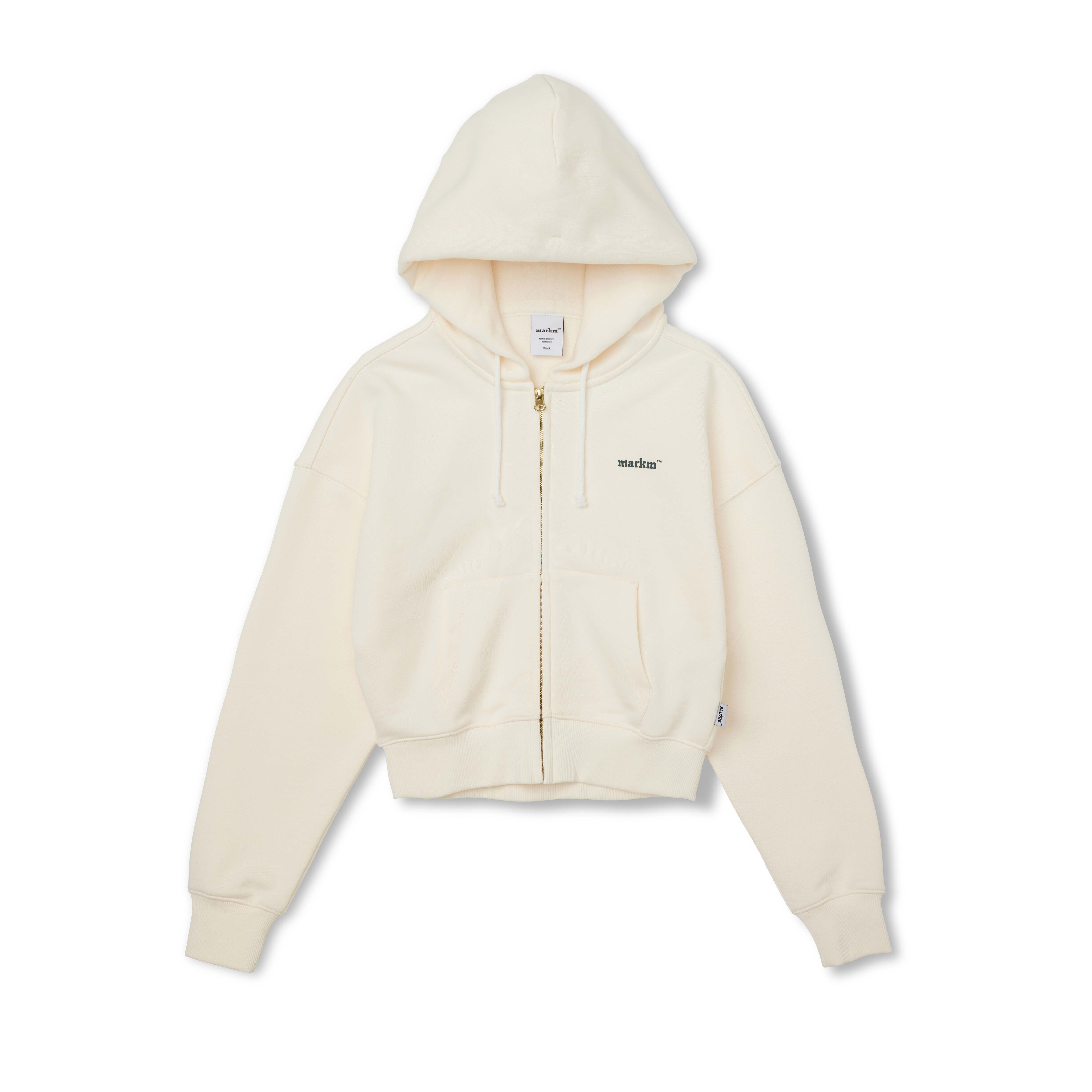 【直播】MARKM LL060334 女裝小LOGO短版拉鍊連帽外套