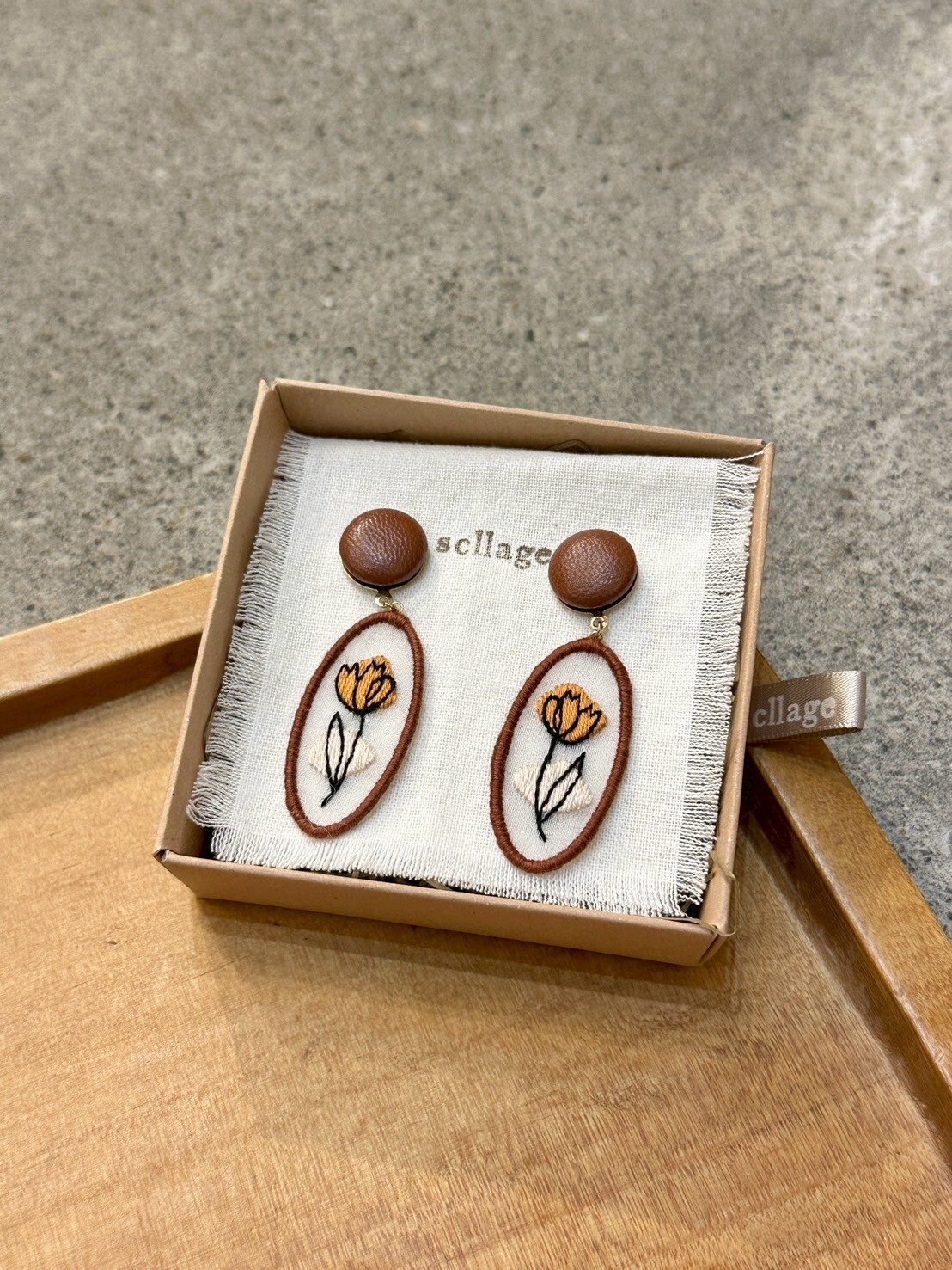 [scllage] 花形 - 刺繡耳針 | NO.36