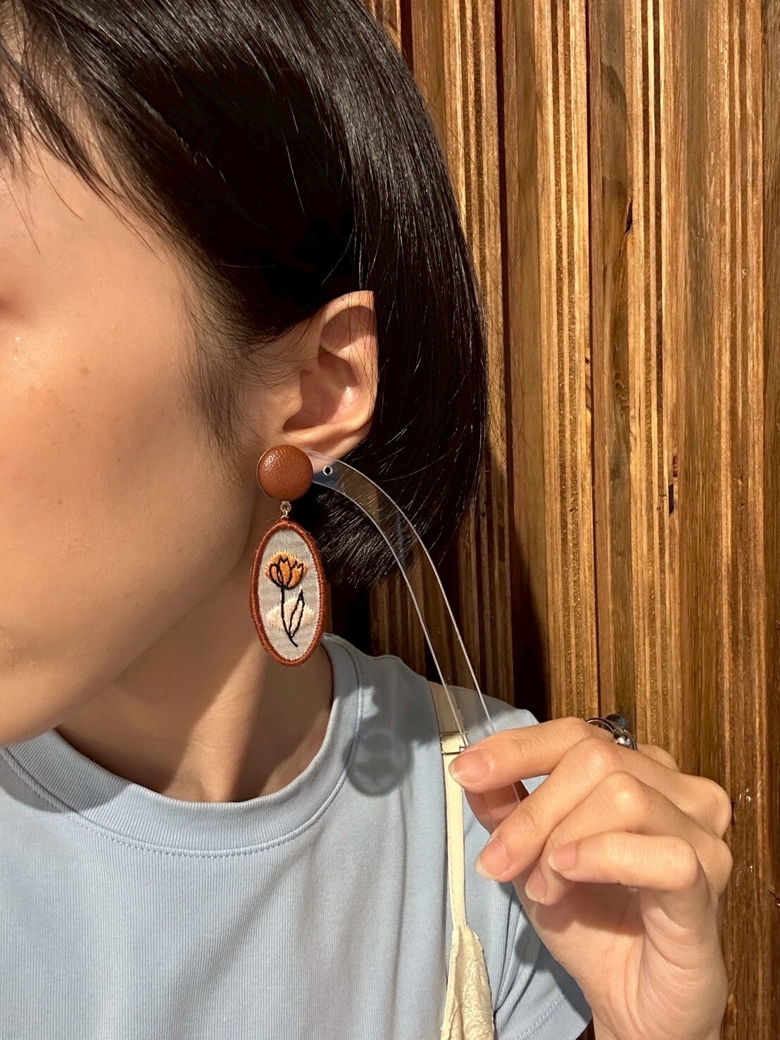 [scllage] 花形 - 刺繡耳針 | NO.37