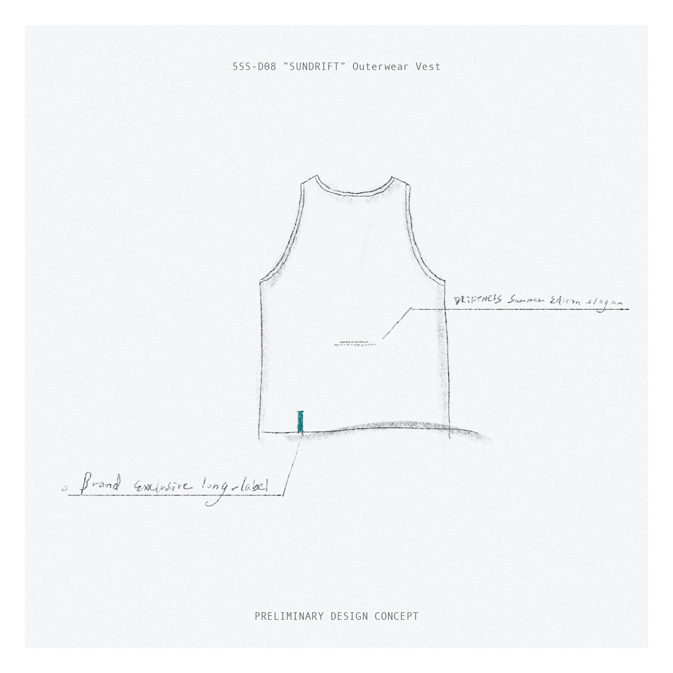 『 Pre-Sale 』DRiFTNESS｜5SS-D08 ”SUNDRIFT” 文字印花外搭背心